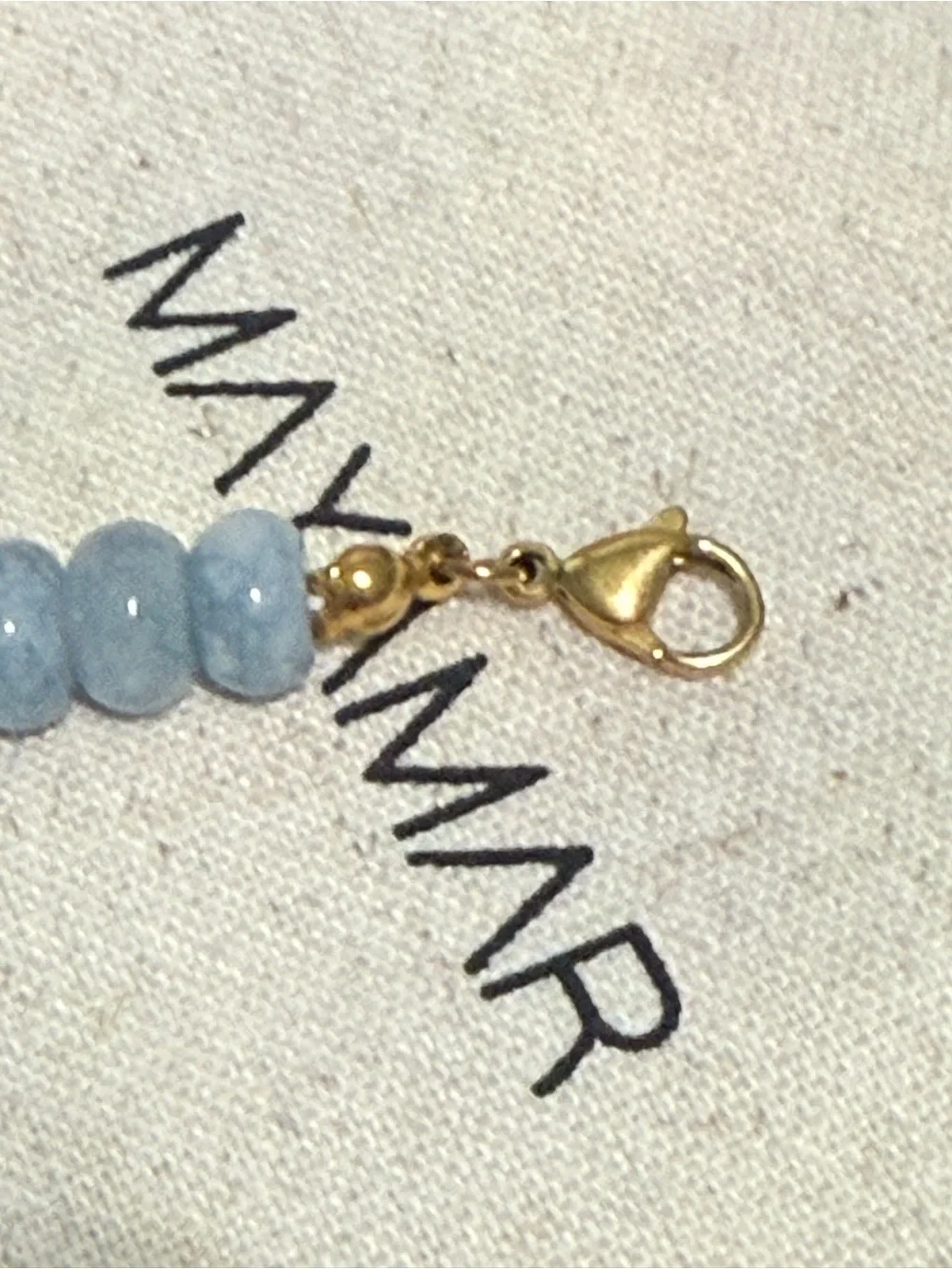 Mayamar Genuine Aquamarine Bead Adjustable Necklace - Light Blue